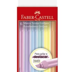 Pincel marca texto pastel 6 cores MT/TP6ZF Faber Castell BT 1 UN