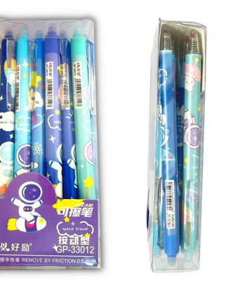 Caneta com Desenhos Coloridos de Gel e Clipes de Bolso - Aleatório (1 unidade) astronauta